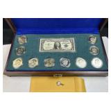 (10) Silver Proof & Uncirc. Ike Dollar Set w/ $1