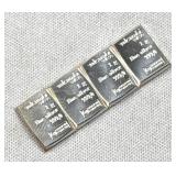 (4) 1g Silver Bars, Valcambi .999 Fine