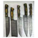 (5) Damascus Steel Chef