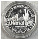 20g+ Silver Harrah's $7 Casino Token .999