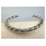 925 Silver Twisted Rope Cuff Bracelet