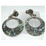 925 Silver Taxco Dangling Abalone Screwback Earrin