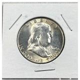1962 Franklin Silver Half Dollar, BU Tone, 90%