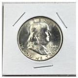 1960 Franklin Silver Half Dollar, Gem BU, 90%