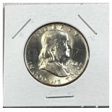 1961 Franklin Silver Half Dollar, Gem BU, 90%