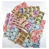 (200) Vintage US Mint 3c Stamp Blocks