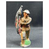 c. 1930's USA Lead Soldier Toy, Flag Bearer