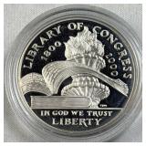 2000 Silver Proof Dollar, Library of Congress 90%
