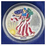 2000 American Silver Eagle, Colorized .999 Fine