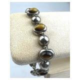 925 Silver Tiger's Eye Silver Sphere Bracelet