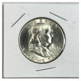 1963-D Franklin Silver Half Dollar, Gem BU, 90%