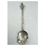 925 Silver Vtg Mermaid Salt Spoon with Starfish To