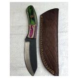 Damascus Steel Fixed Blade Knife w/ Sheath