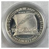 1987 Silver Proof Dollar, Constitution Comm. 90%
