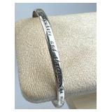 925 Silver Inspirational Engraved Cuff Bracelet