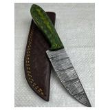 Damascus Steel Fixed Blade Knife w/ Sheath