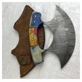 Damascus Steel Fixed Blade Knife w/ Sheath