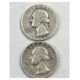 1946-P&S Washington Silver Quarter, US 90%