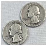 1947-P&D Washington Silver Quarter, US 90%