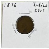 1876 Indian Cent, 1c Coin