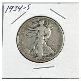 1934-S Walking Liberty Silver Half Dollar, US 90%
