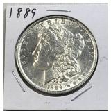 1889 Morgan Silver Dollar, US $1 Coin, 90%