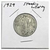 1929 Standing Liberty Silver Quarter, US 90%