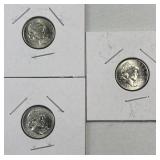 (3) 2026 Emerging Liberty Dimes, BU, Clad