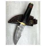 Damascus Steel Fixed Blade Knife w/ Sheath