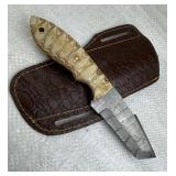 Damascus Steel Fixed Blade Knife w/ Sheath