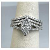 925 Silver 3 Ring Zirconia Ring Set