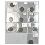 10 Assorted Liberty Nickels, 5c Coins Includes