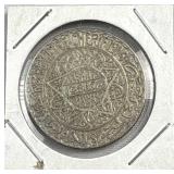 1929-34 Silver Morocco 10 Francs Coin .680 Pure