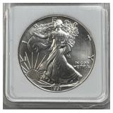 1991 1 oz .999 Silver Eagle, US $1 Coin, Encased