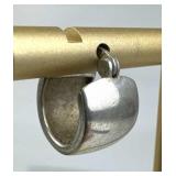 925 Silver (1) Huggie Wide Click-Top  Hoop Earring