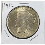 1922 Peace Dollar, US $1 Coin, 90%