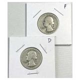 1934-P&D Washington Silver Quarter, US 90%