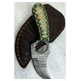 Damascus Steel Fixed Blade Knife w/ Sheath