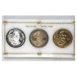 (3) Port Arthur TX Medals w/ 1ozt Silver .999 Proo