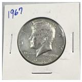 1967 JFK 40% Silver Half Dollar, US 50c Coin