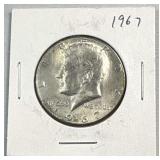 1967 JFK 40% Silver Half Dollar, US 50c Coin