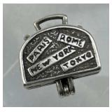 925 Silver Vintage Hinged Suitcase Charm