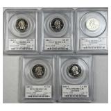 (5) 2002-S PCGS PR69 Deep Cam. US State Quarter