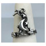 925 Silver Celestial Moon & Stars Ring