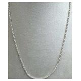 925 Silver Italy Twisted Rope Chain Necklace