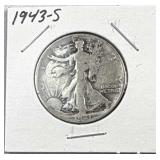 1943-S Walking Liberty Silver Half Dollar US 90%
