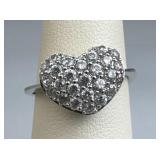 925 Silver Solitaire Zirconia Heart Ring