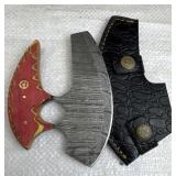 Damascus Steel Fixed Blade Knife w/ Sheath