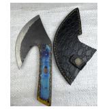 Handmade Steel Fixed Blade Hand Hatchet w/ Sheath