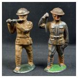 Pair of Vtg. Lead Tin Top Toy Soldiers, USA
